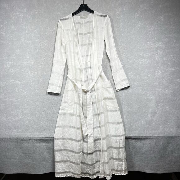 Pondicherie Kimono Womens O/S Off-White Long Sleeve Kimono Cover Up Swimwear